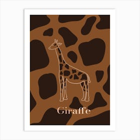 Print giraffe. African animals. Brown giraffe Art Print