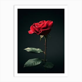 Single Red Rose 1 Art Print