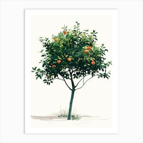 Apple Tree Pixel Illustration 2 Art Print