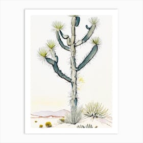 Herbert S Joshua Tree Minimilist Watercolour  (4) Art Print