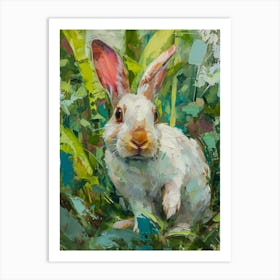 Florida White Rabbit Painting 1 Art Print