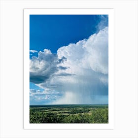 Cumulus Clouds Dominating A Spring Landscape Sunlight Peeks Through The Overcast Sky Casting A Mos (2) Art Print