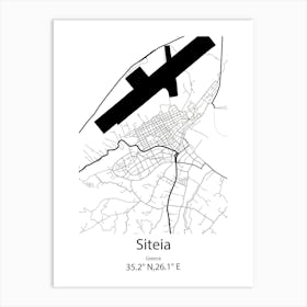 Siteia,Greece Minimalist Map Art Print