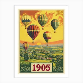 Aihrgdesign A Vintage Poster Of A 1905 Hot Air Balloon Festiv 369409f6 8102 4045 9b45 2fd36ef70674 0 Art Print