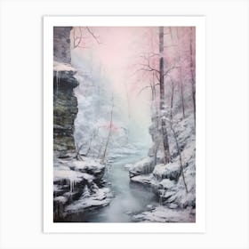 Dreamy Winter Painting Bohemian Switzerland National Park 3 Art Print
