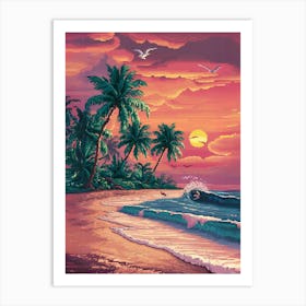 Sunset At The Beach 5 Art Print