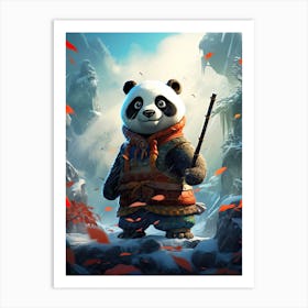 Panda Art In Naïve Art Style 2 Art Print