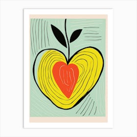 Fruit Doodle Heart Art Print