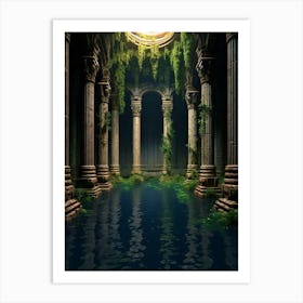 Basilica Cistern Yerebatan Sarnc Pixel Art 1 Art Print