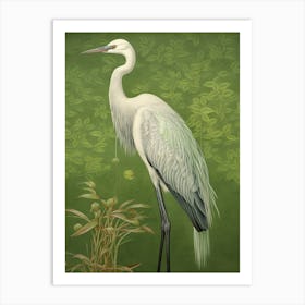 Ohara Koson Inspired Bird Painting Crane 1 Art Print