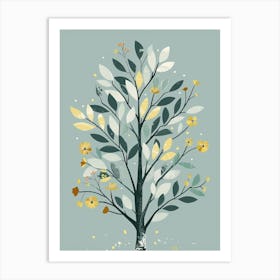 Cedar Tree Flat Illustration 1 Art Print