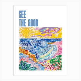See The Good Poster Seaside Doodle Matisse Style 7 Art Print