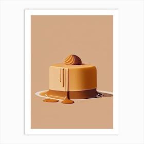 Caramel Cake Dessert Simplicity 1 Flower Art Print