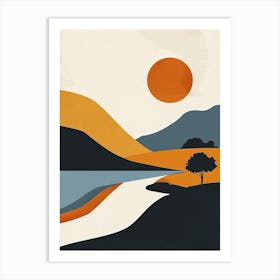 Landscape With Tree, Hygge Art Print