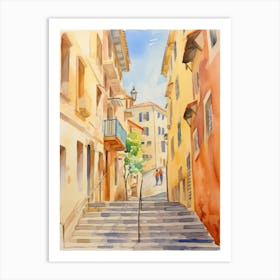 Ancona, Italy Watercolour Streets 4 Art Print