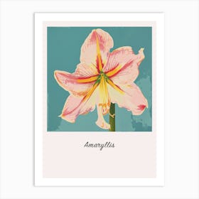 Amaryllis 4 Square Flower Illustration Poster Art Print