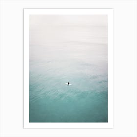 Surfer In Middle Of Ocean Art Print