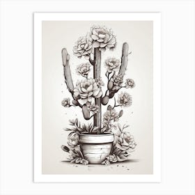 Cactus In A Pot Art Print