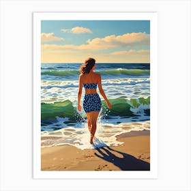 Girl On The Beach Art Print