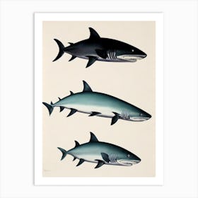 Ghost Shark Vintage Poster Art Print