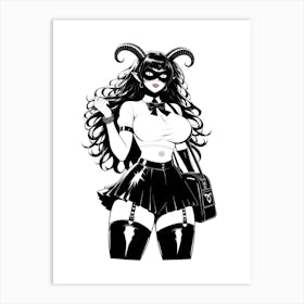 Gothic Succubus Schoolgirl (C) Art Print