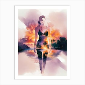 Woman In A Bikini Art Print