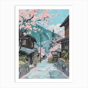 Nozawa Onsen Japan 2 Retro Illustration Art Print