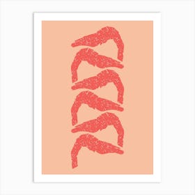 Minimalist Red Shrimps Art Print