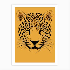 Leopard Head yellow Art Print