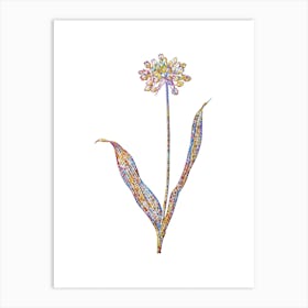 Stained Glass Golden Garlic Mosaic Botanical Illustration on White n.0151 Art Print