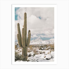 Saguaro Desert Snow Art Print