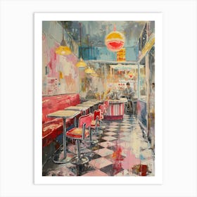 Kitsch Retro American Diner Brushstroke 2 Art Print