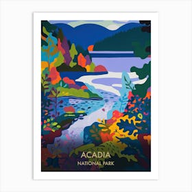 Acadia National Park Travel Poster Matisse Style 2 Art Print