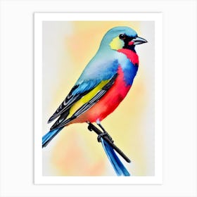 Finch Watercolour Bird Art Print