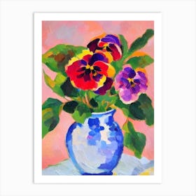 Pansy  Matisse Style Flower Art Print
