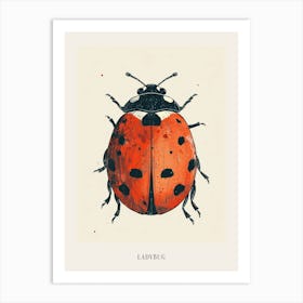 Colourful Insect Illustration Ladybug 21 Poster Art Print