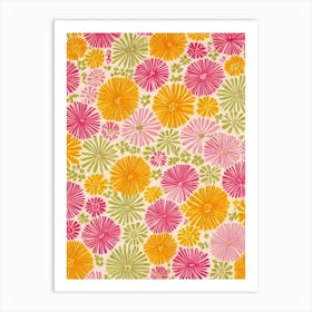 Yarrow Floral Print Retro Pattern 2 Flower Art Print