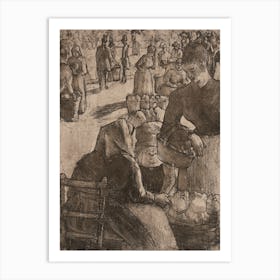 Vegetable Market In Pointoise, Camille Pissarro Art Print