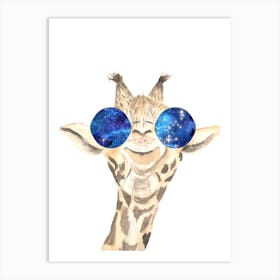 Galaxy Giraffe Art Print