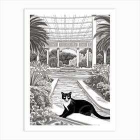 Descanso Gardens, Usa, Cats Line Art 1 Art Print