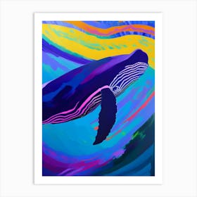 Humpback Whale Abstract Brushstroke Painting Art Print