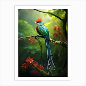 Winged Splendor: Resplendent Quetzal Wall Art Art Print