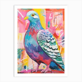 Colourful Bird Painting Pigeon 4 Art Print