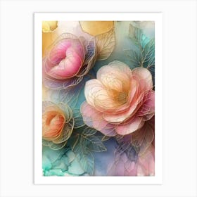 Watercolor Roses Art Print