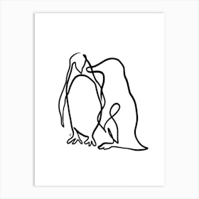 The Penguins Line Art Print