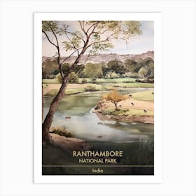 Ranthambore National Park India Watercolour 2 Art Print