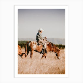 Seasoned Cowboy Art Print