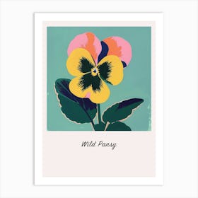 Wild Pansy 2 Square Flower Illustration Poster Art Print