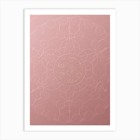 Geometric Gold Glyph on Circle Array in Pink Embossed Paper n.0242 Art Print
