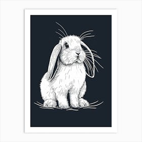 Mini Lop Rabbit Minimalist Illustration 4 Art Print
